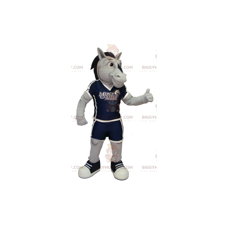 Disfraz de mascota caballo gris y negro BIGGYMONKEY™ - Disfraz de mascota caballo gris y negro BIGGYMONKEY™ -