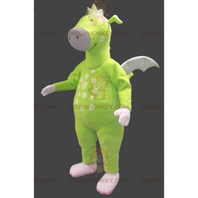 Costume da mascotte drago verde neon BIGGYMONKEY™ -