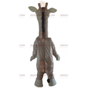 Kæmpe Giraffe Beige og Brun BIGGYMONKEY™ maskotkostume -