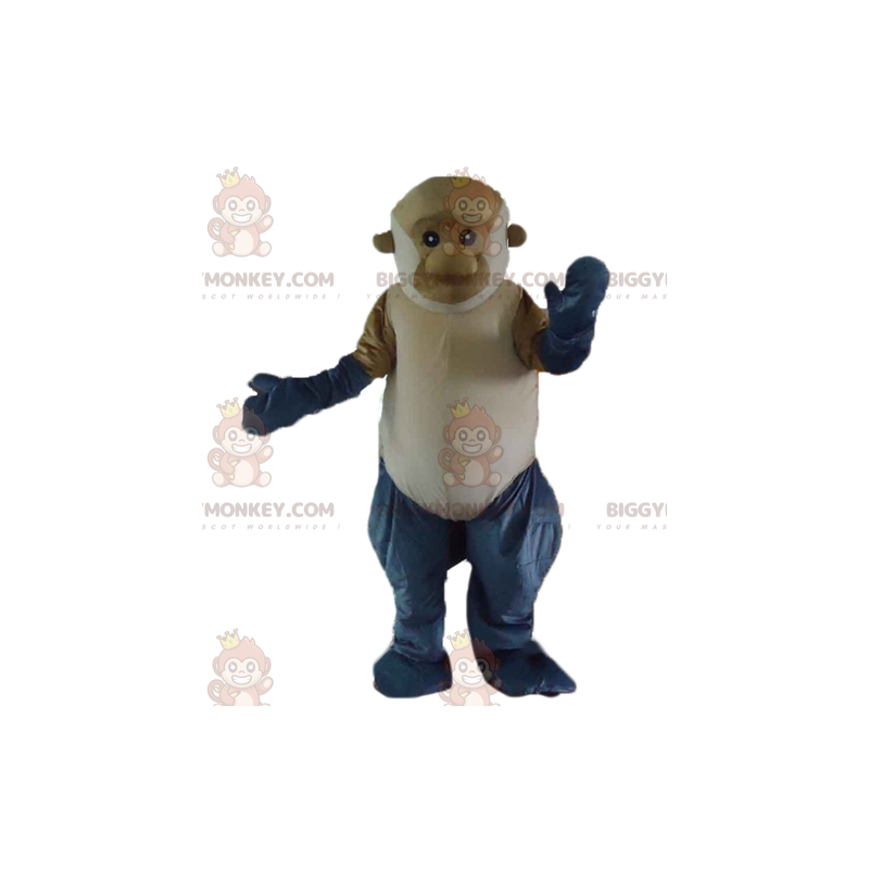 Fantasia de mascote gigante marrom cinza e branco BIGGYMONKEY™ Fantasia de mascote gigante marrom cinza e branco BIGGYMONKEY™