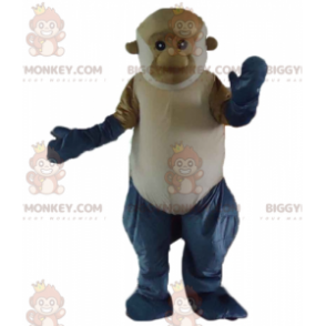 Jättebrun grå och vit apa BIGGYMONKEY™ maskotdräkt -