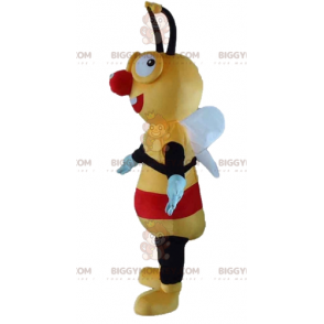 Costume de mascotte BIGGYMONKEY™ d'abeille jaune noire et rouge