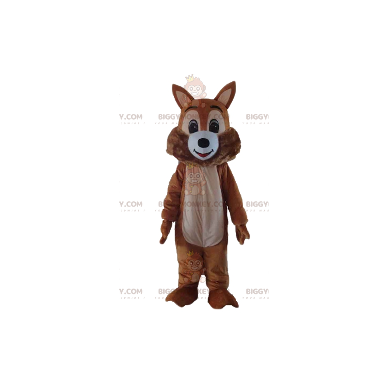 BIGGYMONKEY™ Costume da mascotte da scoiattolo marrone e bianco BIGGYMONKEY™ Costume da mascotte da scoiattolo marrone e bianco