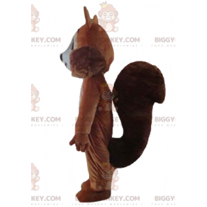 BIGGYMONKEY™ pehmeä ja karvainen ruskean ja valkoisen oravan maskottiasu - Orava-maskotit - BIGGYMONKEY_03126 - BiggyMonkey.com