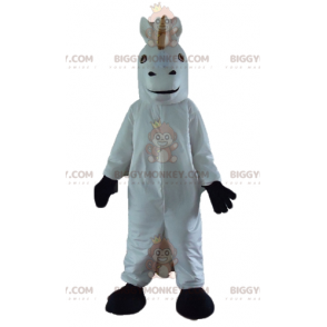 White and Black Horse Unicorn BIGGYMONKEY™ Mascot Costume -