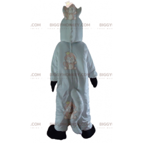 White and Black Horse Unicorn BIGGYMONKEY™ Mascot Costume -