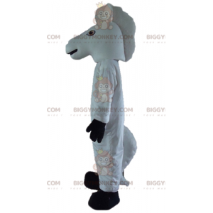 White and Black Horse Unicorn BIGGYMONKEY™ Mascot Costume -