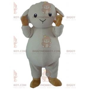 Weißes und braunes Lamm-Schaf BIGGYMONKEY™ Maskottchen-Kostüm -