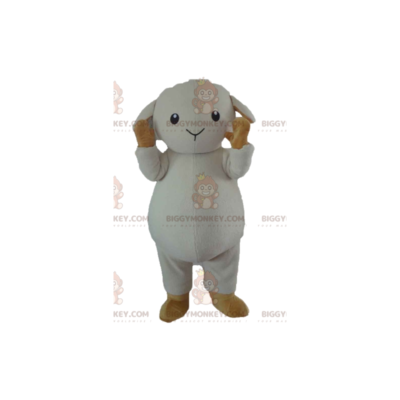Biało-brązowy kostium maskotka owca jagnięca BIGGYMONKEY™ - Biało-brązowy kostium maskotka owca jagnięca BIGGYMONKEY™ -