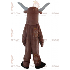 Ruskea ja valkoinen Buffalo Bull BIGGYMONKEY™ maskottiasu -
