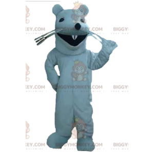 Costume de mascotte BIGGYMONKEY™ de rat blanc géant de rongeur