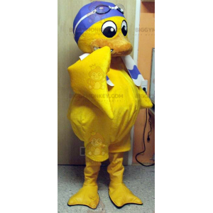 Gul kyckling BIGGYMONKEY™ maskotdräkt med badmössa