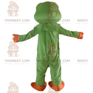 Very Realistic Green and Orange Frog BIGGYMONKEY™ Mascot