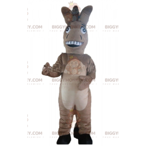 Simpatico costume da mascotte asino grigio beige e nero