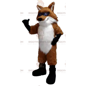 BIGGYMONKEY™ Costume mascotte volpe bianca e arancione