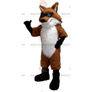Kostým BIGGYMONKEY™ oranžově bílá a černá liška maskot s