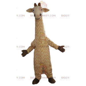 BIGGYMONKEY™ stort solbrun og hvid plettet girafmaskotkostume -