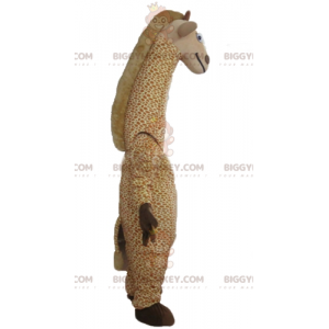 BIGGYMONKEY™ stort solbrun og hvid plettet girafmaskotkostume -