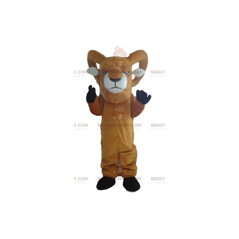 BIGGYMONKEY™ mascottekostuum van gigantische bruine en witte BIGGYMONKEY™ mascottekostuum van gigantische bruine en witte