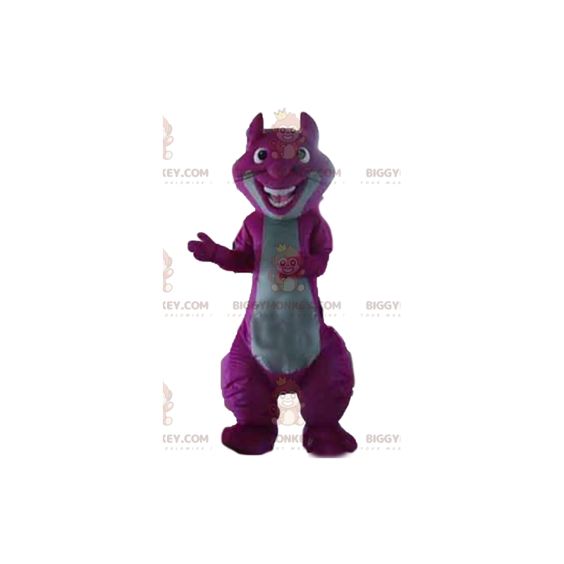 Costume de mascotte BIGGYMONKEY™ d'écureuil violet et gris Costume de mascotte BIGGYMONKEY™ d'écureuil violet et gris