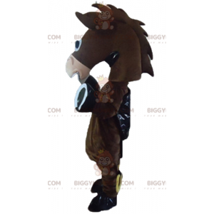 Leuke grappige veulen ezel bruin paard BIGGYMONKEY™ mascotte