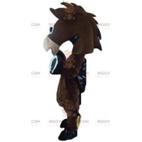 Leuke grappige veulen ezel bruin paard BIGGYMONKEY™ mascotte