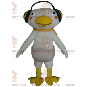 Costume da mascotte BIGGYMONKEY™ con anatra bianca e gialla con