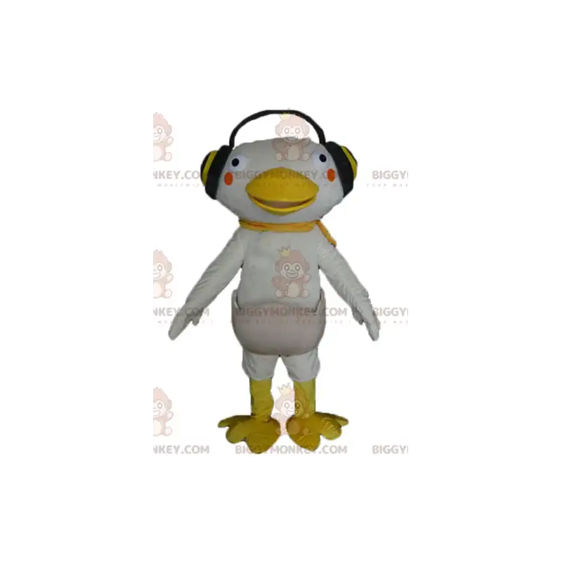 Costume de mascotte BIGGYMONKEY™ de canard blanc et jaune avec Costume de mascotte BIGGYMONKEY™ de canard blanc et jaune avec