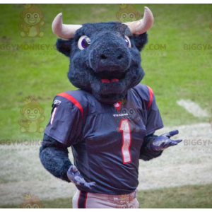 BIGGYMONKEY™ Mascot Costume Black Buffalo In American Football