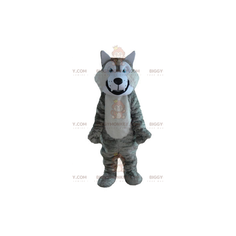 Disfraz de mascota de lobo gris y blanco suave y peludo Disfraz de mascota de lobo gris y blanco suave y peludo