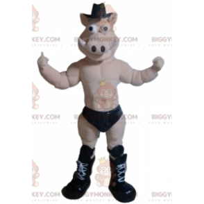 Kostým maskota nahého prasete BIGGYMONKEY™ s černými kalhotkami - Prase maskoti - BIGGYMONKEY_03157 - BiggyMonkey.com