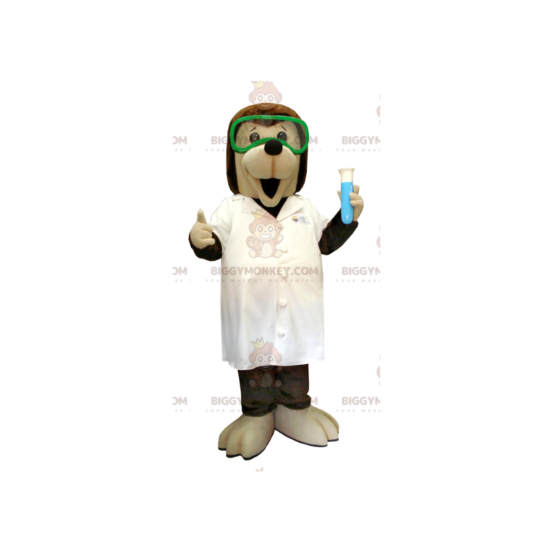 BIGGYMONKEY™ Disfraz de mascota de perro científico marrón y BIGGYMONKEY™ Disfraz de mascota de perro científico marrón y