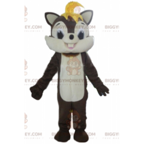 Kostým maskota BIGGYMONKEY™ měkké a chlupaté hnědé a bílé