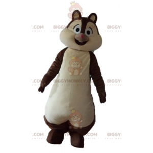 Costume de mascotte BIGGYMONKEY™ d'écureuil marron et blanc de