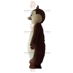 Traje de mascote Tic ou Tac de esquilo marrom e branco
