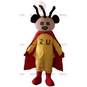  Costume da supereroe afroamericano BIGGYMONKEY™ vestito di giallo e rosso - Mascotte del supereroe - BiggyMonkey.com