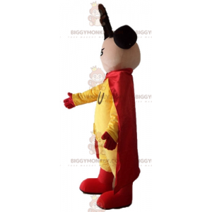  Costume da supereroe afroamericano BIGGYMONKEY™ vestito di giallo e rosso - Mascotte del supereroe - BiggyMonkey.com