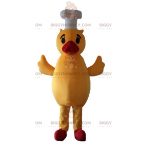 BIGGYMONKEY™ Chick Yellow and Red Duck Mascot Costume with Chef