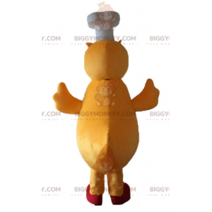 BIGGYMONKEY™ Chick gul og rød andemaskotkostume med kokkehat -