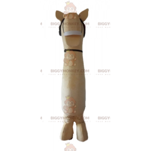 Traje de mascote BIGGYMONKEY™ de cavalo grande castanho e