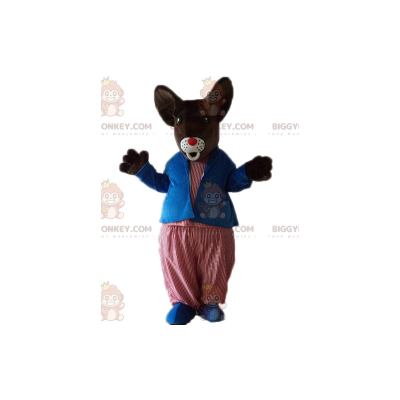 Costume de mascotte BIGGYMONKEY™ de gros rat marron de souris Costume de mascotte BIGGYMONKEY™ de gros rat marron de souris