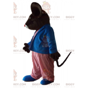 BIGGYMONKEY™ Fettbrun musråttamaskotdräkt i färgglad outfit -