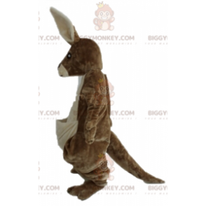 BIGGYMONKEY™ Soft and Furry Giant Brown and White Kangaroo