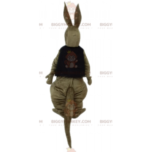 BIGGYMONKEY™ Mascot Costume Brown & White Kangaroo With Black