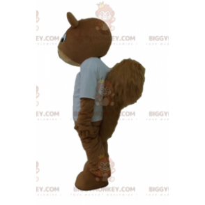 BIGGYMONKEY™ lächelndes braunes Eichhörnchen-Maskottchen-Kostüm