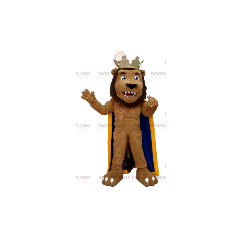 Kostým maskota lva BIGGYMONKEY™, oblečený jako král –