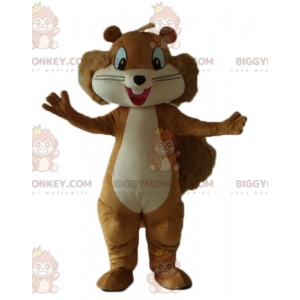 Kostým BIGGYMONKEY™ Usmívající se chlupatý maskot veverky hnědé