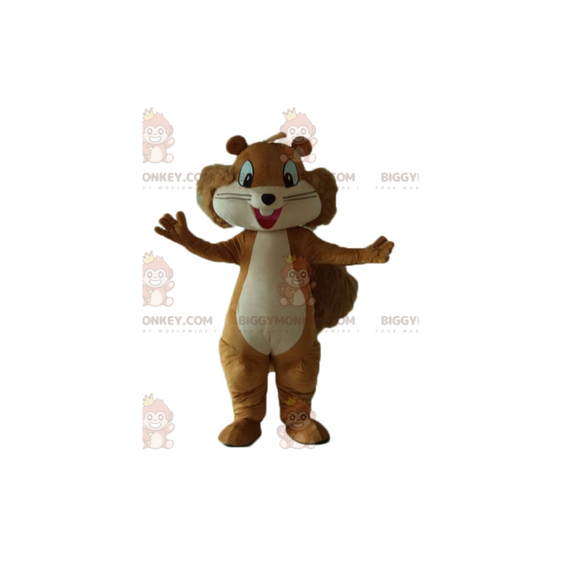 BIGGYMONKEY™ leende hårig brun och brun ekorrmaskotdräkt - BIGGYMONKEY™ leende hårig brun och brun ekorrmaskotdräkt -