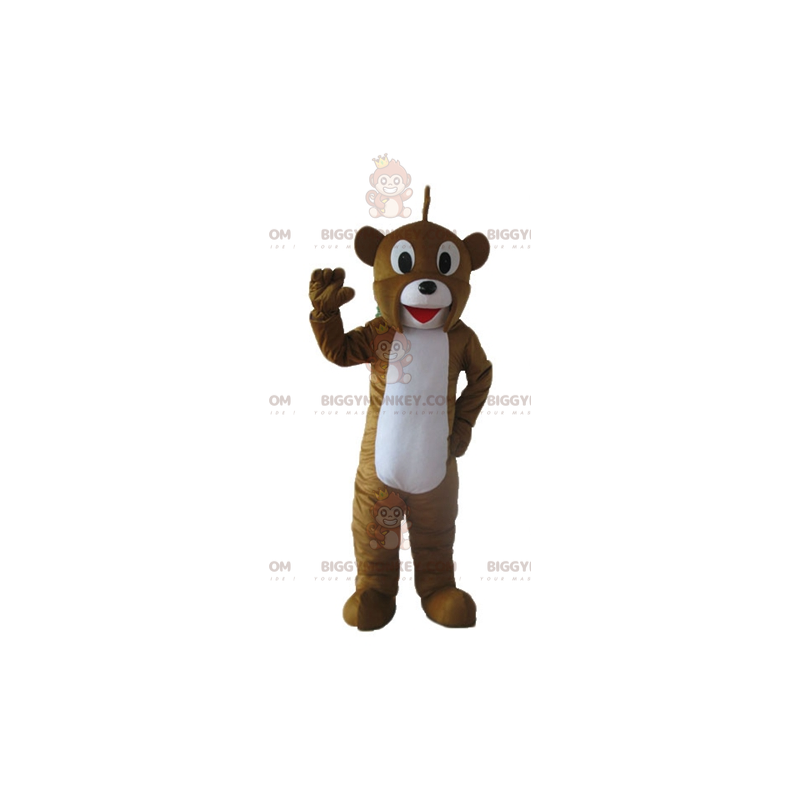 Costume de mascotte BIGGYMONKEY™ d'ours marron et blanc Costume de mascotte BIGGYMONKEY™ d'ours marron et blanc