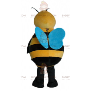 BIGGYMONKEY™ Big Black Yellow and Blue Bee Mascot Costume –